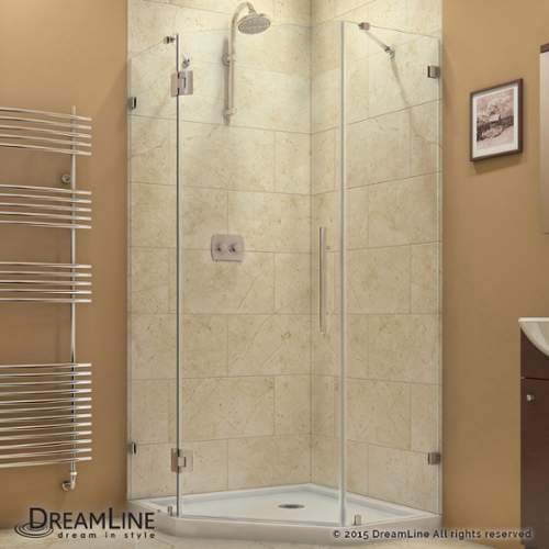 DreamLine Prism Lux 38 in. D x 38 in. W, Frameless Hinged Shower Enclosure, 3/8