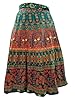 Boho Wrap Skirt-green Blue Peacock Printed Cotton Long Wrap Around Skirts