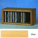 Solid Oak CD Floor Shelf or Wall Mount Cabinet - 1 Shelf - Holds 32 CDs (Clear) (6.75"H x 14.5"W x 6.75"D)