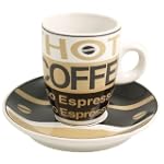 Hot Coffee Espresso Cup and Saucer 8 Piece Set
