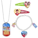 Disney High School Musical Barrettes/ Bracelet/ Dog Tag Necklace Jewelry Set