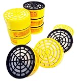 富士山噴火! 用意周到 防塵マスク 用 交換カートリッジ 活性炭 フィルター 10個 & 軍手 付き 11点セット　A・MaStarオリジナルセット販売商品【AM410】 防毒マスク 塗装作業 浮遊 粉じん 粉塵 マスク メガネ カートリッチ フィルター PM2.5