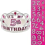 Majestic Customized Happy Birthday Tiara Party Favors, 2-1/2 x 5", Pink