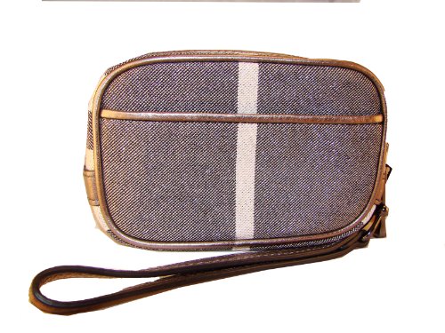 Authentic Burberry Grey Checked Wallet Wristlet Handbag