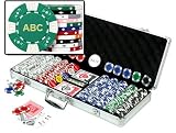 Custom Poker chip Set w/3 Initials Printed on both sides of the chips. Includes 500 11.5 gram chips, case & more.