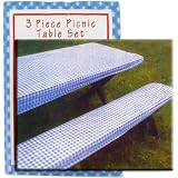 3 Piece Picnic Table Set - Covers Table and Two Benches