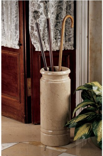 Authentic 44-lb. Solid Ivory Marble Cane and Umbrella Vessel