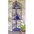Alfresco Home 23-0259 Blue Martini 3-Tier Corner Shelf