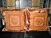 Sequin Embroidery Sari Toss Flame Orange Cushion Covers