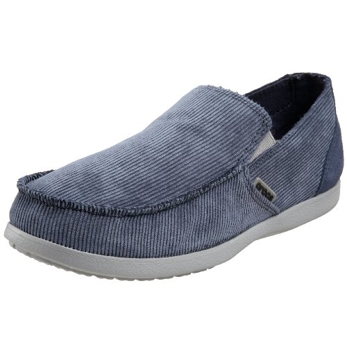 crocs Men's Santa Cruz Corduroy Loafer,Light Grey/Navy,7 M US