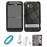 Matte Black with Silver Plaid Durable 2 Piece Protective Crystal Hard Shiel ....
