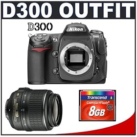 Nikon D300 Digital SLR Camera + Nikon 18-55mm DX VR Zoom Lens + 8GB Card (Camera and Lens...