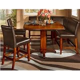 6 Pc Counter Height Two tone Finish Square Pedestal Dining Set
