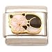 Enamel Sleeping Cat Italian Charm Stainless Steel 9mm