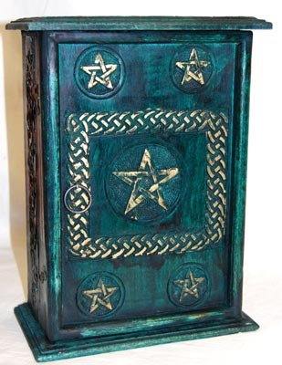 Wooden Drawer Green Pentagram Herb Cupboard