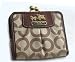 NEW AUTHENTIC COACH MADISON OP ART FRAME FRENCH PURSE WALLET (Khaki/Brown)