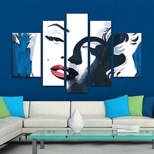 IARTS Wall Decoration Famous Painting Reproduction Marilyn Monroe Oil Painting on Canvas Set of 5 (Unstretch No Frame)