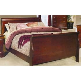 Cherry Finish Queen Size Sleigh Bed