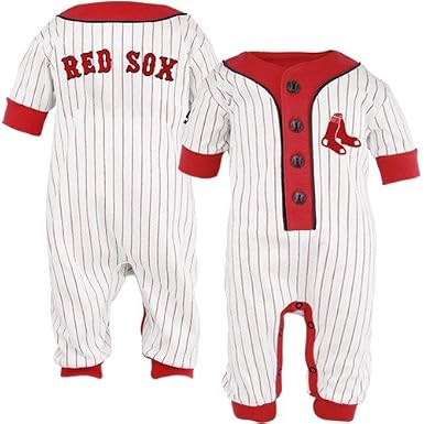 Click to buy Boston Red Sox Logo Merchandise: Infant White Pinstripe Coveralls from Amazon!