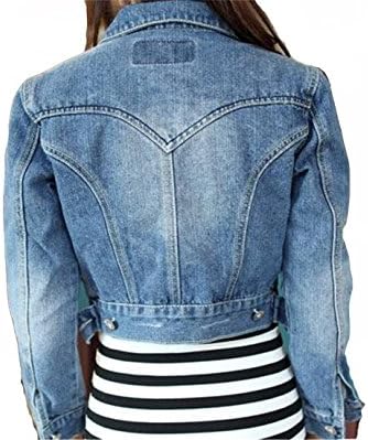 Women Fashion Ladies Jean Denim Jacket Outwear Long Sleeve Short Coat