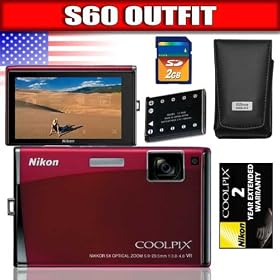 Nikon Coolpix S60 10MP Digital Camera with 5x Optical Vibration Reduction (VR) Zoom... by Nikon