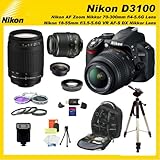 Nikon D3100 14.2MP SLR Camera with Sports Package with Nikon 18-55mm VR Len ....