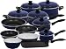Magefesa Provence Blue Gloss Enamel On Steel 16 and 2 Piece, Cookware Set