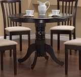 Cappuccino Finish Round Table 5 Piece Dining Set by Coaster -101081