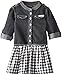 Calvin Klein Little Girls' Dark Gray Denim Dress with Roll Up Sleeves