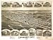 Mahanoy City, Pennsylvania., large historic panoramic map reprint 47x36