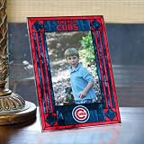 Chicago Cubs Glass Art  Picture Frame  4" x 6"