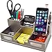 Victor® Wood Desk Organizer with Smart Phone Holder, Classic Silver, S9525