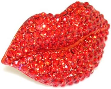 Urban Chic Jewelry Crystal Lip Ring Red Adjustable