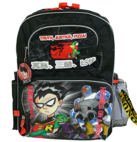  Teen Titans Full Size Black Backpack School Bag