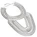 Jerollin Fashion Tribal Multi Silver Tone Snake Flat Pendant Choker Statement Bib Necklace