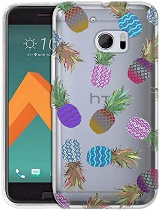 HTC 10 Case, Slim Fit Snap On Cover by Trek Pineapple Crazy Clear Case