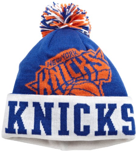 NBA Men's Long Knit Hat - Ke81Z, New York Knicks, One Size, Blue/white/orange