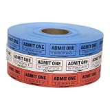 The Coin-Tainer Co. Single Assorted Raffle Ticket Rolls, 2000 Count, 1 Roll, Colors May Vary (60640-63773)