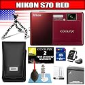 Nikon Coolpix S70 12.1MP Digital Camera with 3.5-inch OLED Touch Screen and 5x Wide Angle Optical Vibration Reduction (VR) Zoom (Red) Package 6