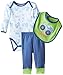 BON BEBE Baby-Boys 3 Piece Set with Bodysuit, Pants and Bib