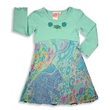 Lipstik - Toddler Girls Long Sleeve Dress, Aqua, Multi