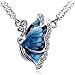 TOPSTARONLINE Faux Diamond Studded Blue Butterfly Pendant Necklace