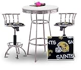 Chrome Bar Table & 2 Chrome Adjustable 24