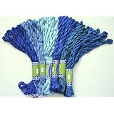 New ThreadNanny 60 Skeins of Silky Hand Embroidery Cross Stitch Floss Threads - BLUE TONES