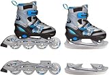 Eagle Inliner und Schlittschuhe verstellbar (30-33||grau schwarz silber)