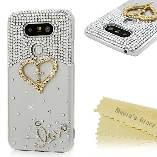 New LG G5 Case (LG H868) - Mavis's Diary 3D Handmade Bling Crystal Shiny Sparkly Diamonds Rhinestone...