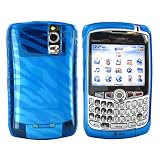 For Blackberry Curve 8330 Crystal Gel Case Zebra Blue