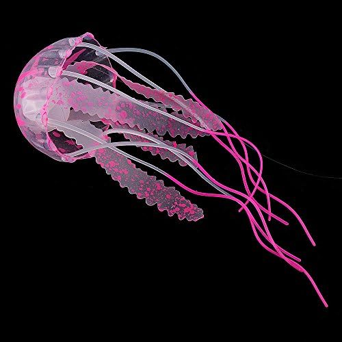 Fish Aquarium 4" Glowing Effect Fish Tank Decoration Aquarium Artificial Jellyfish Ornament"Pink" No.15