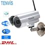 TENVIS IP602W TELECAMERA ESTERNO Wireless IP Camera Wifi Outdoor Telecamera Security ESTERNI Waterproof Video Sorveglianza Webcam Visione Notturna Infrarossi Rete Email Receive con 15-20 metri di visione notturna e lente 6 mm(36� Gradi Visuale) Visione remota Supporto iPhone / Android Rilevazione di Movimento Motion via E-mail o FTP 1 Anni di Garanzia- Silver