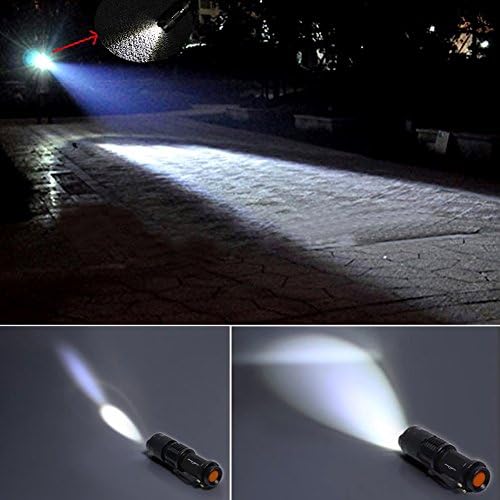 Black Q5 Mini Flashlight Torch Adjustable Focus Zoom 7W 300LM - 3 Mode